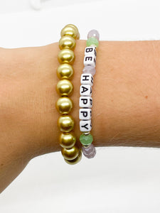 be happy bracelet stack