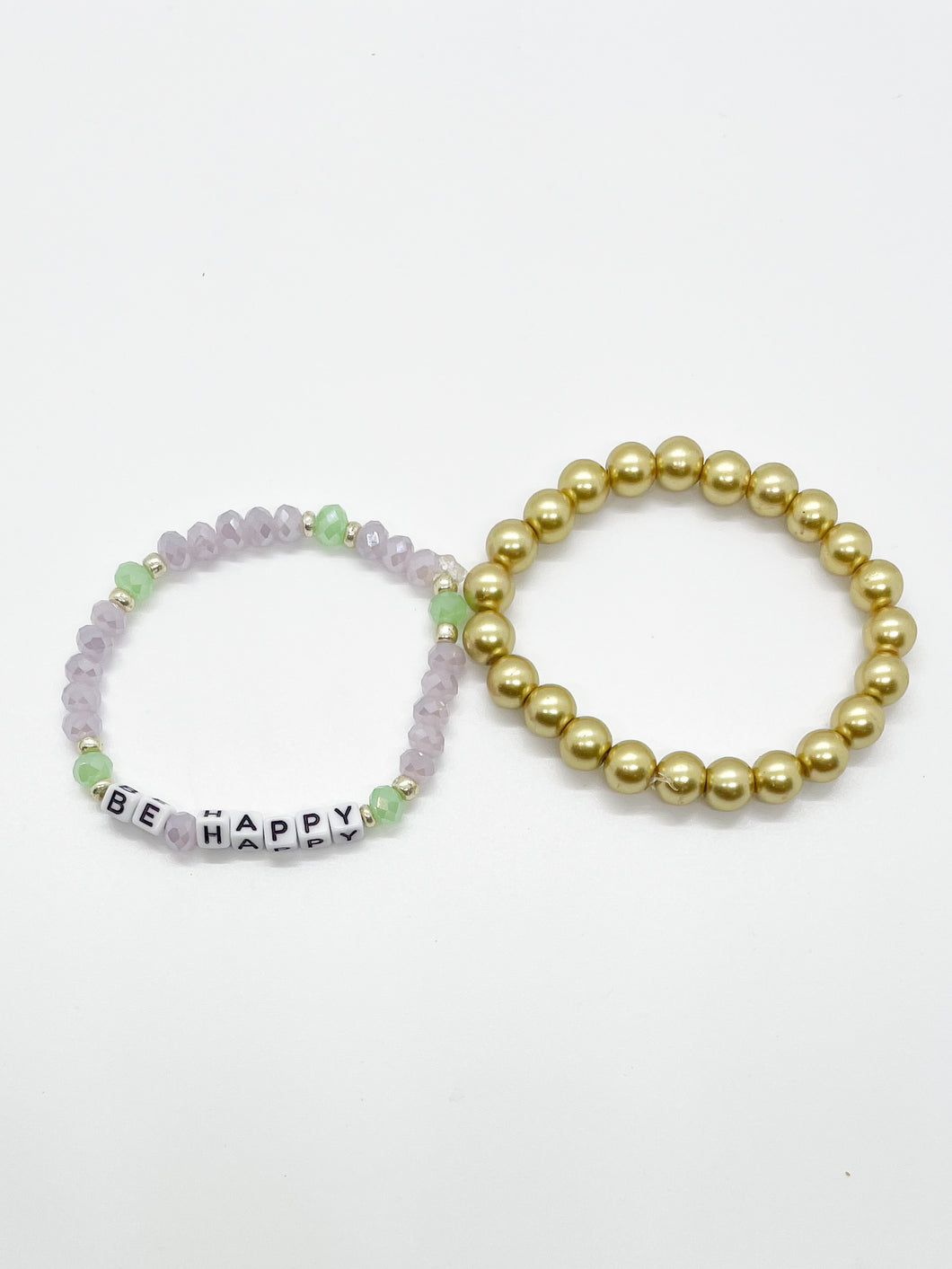 be happy bracelet stack